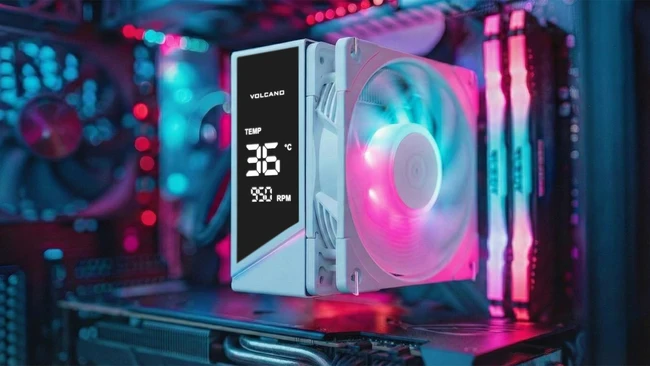 MODECOM Volcano OC T202 LCD ARGB 120 White -prosessorijäähdytin